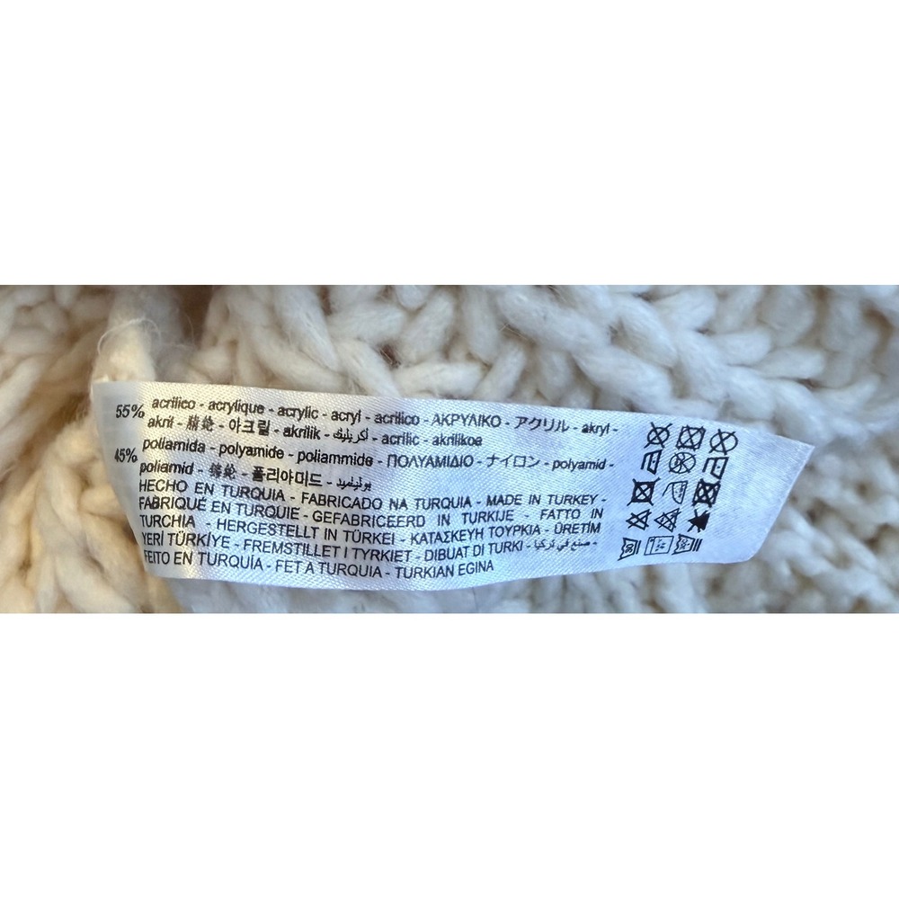 ZARA Chunky Knit‎ Oversized Small Turtleneck Cozy Sweater Cream - Picture 8 of 8